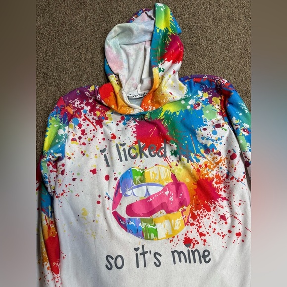 VERTICHE Colorful Graphic Hoodie WHITE COLOR size M - Picture 5 of 9